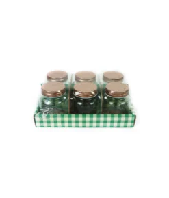 Glass Storage Jar with Copper Lid 160ml 6pk