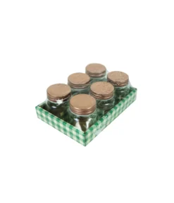 Glass Storage Jar with Copper Lid 80ml 6pk