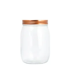 Glass Storage Jar With Copper Lid 980ml 11x11x15.6mm