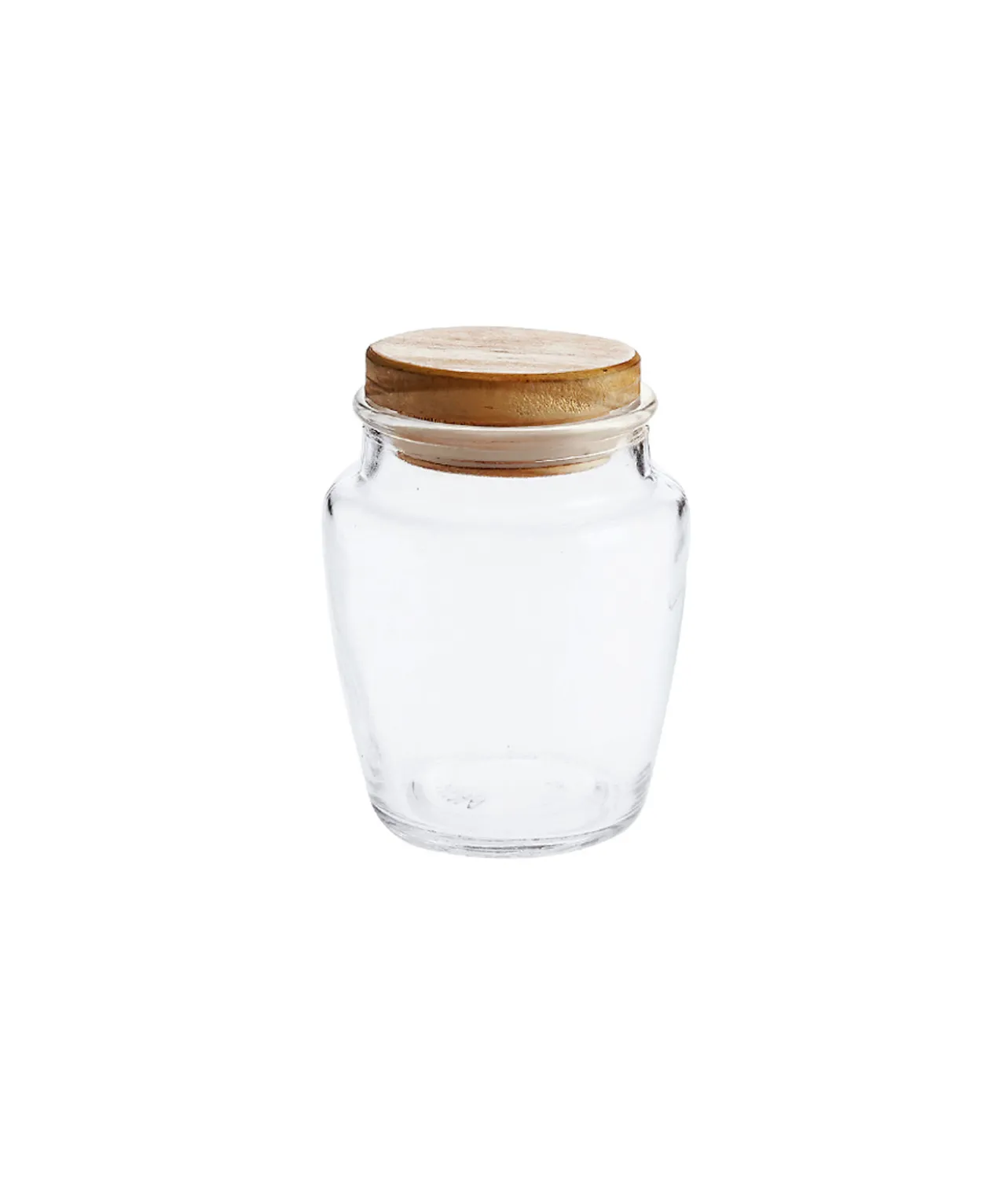 Glass Storage Jar With Pine Lid