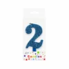 Glitter Blue Number Candle 2