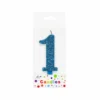 Glitter Blue Number Candle 1