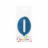 Glitter Blue Number Candle 0