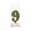 Glitter Gold Number Candle 9