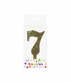 Glitter Gold Number Candle 7