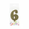 Glitter Gold Number Candle 6