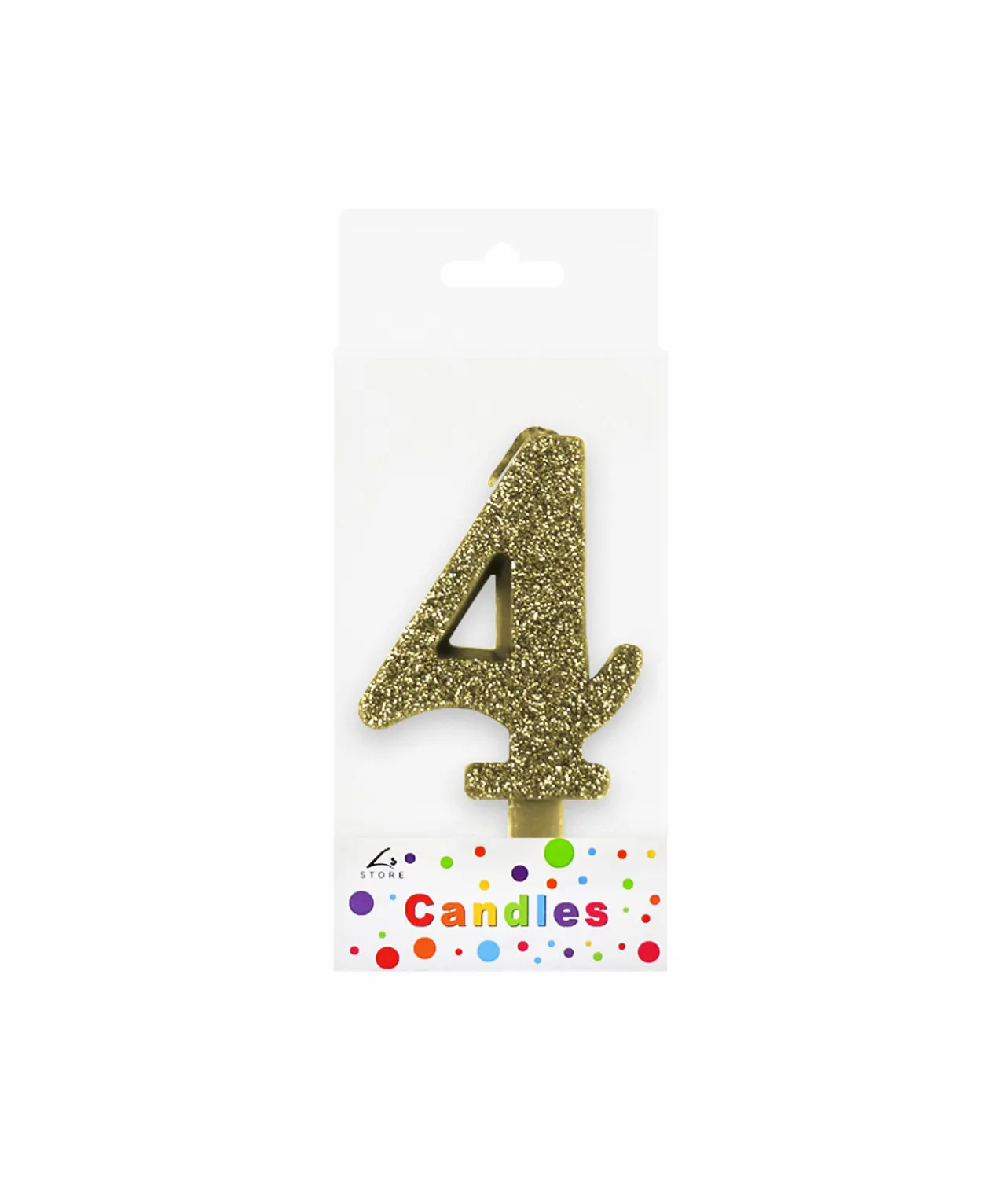 Glitter Gold Number Candle 4