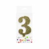 Glitter Gold Number Candle 3