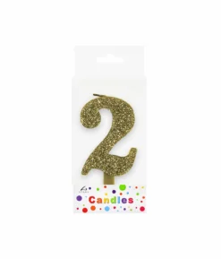 Glitter Gold Number Candle 2