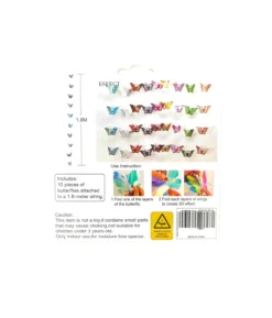 Glitter Hot Pink Hollowed-out Butterfly String 1.8m