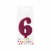 Glitter Magenta Number Candle 6