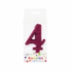 Glitter Magenta Number Candle 4