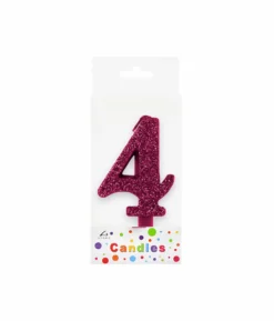 Glitter Magenta Number Candle 4