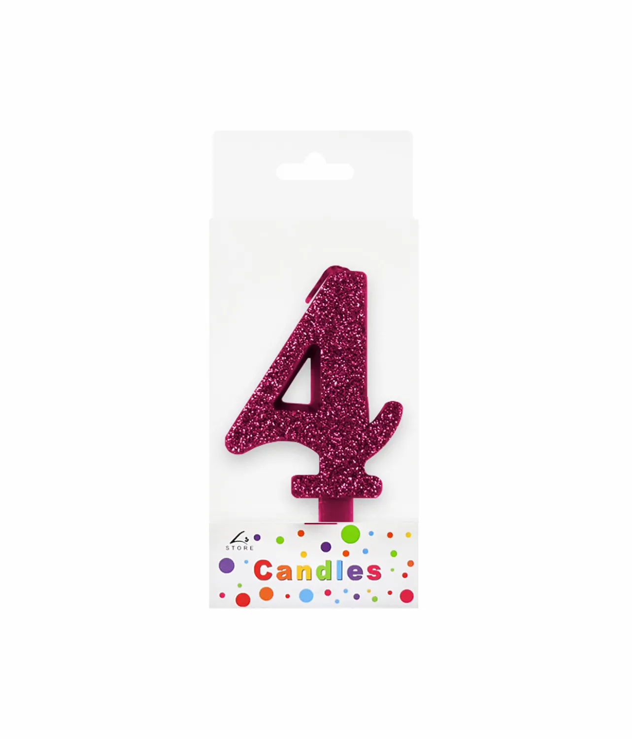 Glitter Magenta Number Candle 4
