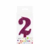 Glitter Magenta Number Candle 2