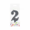 Glitter Silver Number Candle 2