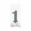 Glitter Silver Number Candle 1