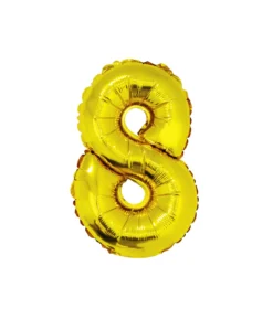 Gold Air Fill Number 8 Balloon