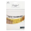 Gold and Silver Foil Tassels Banner with Black LET’S CELEBRATE Banner