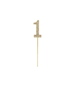 Gold Diamond Cake Topper Number 1