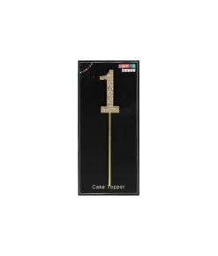 Gold Diamond Cake Topper Number 1