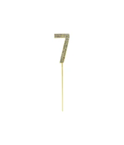 Gold Diamond Cake Topper Number 7