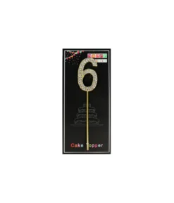 Gold Diamond Cake Topper Number 6