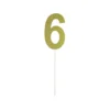 Gold Glitter Cake Topper Number 6