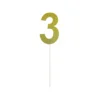 Gold Glitter Cake Topper Number 3