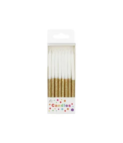 Gold Glitter Candles 24pk