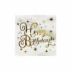 Gold Happy Birthday Large Paper Napkins 20pc