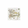 Gold Happy Birthday Paper Napkins Small 20pc