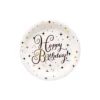 Gold Happy Birthday Paper Plates 12x9in