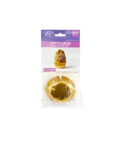 Gold Large Paper Cupcake Cups 75pcs