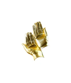 Gold Metallic Short Gloves