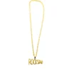 Gold Rock Star Metal Bling Necklace 70cm
