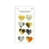 Gold&Silver Heart Mirror stickers 8pc