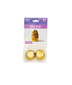 Gold Small Paper Cupcake Cups 75pcs