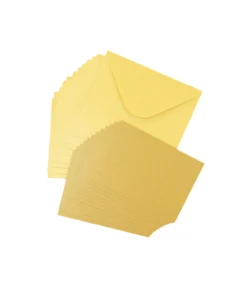 Gold Small Pearlised Cards & Envelopes Set 12pc