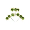 Green Artificial Craft Rose Flowers 9pc 4.5cm