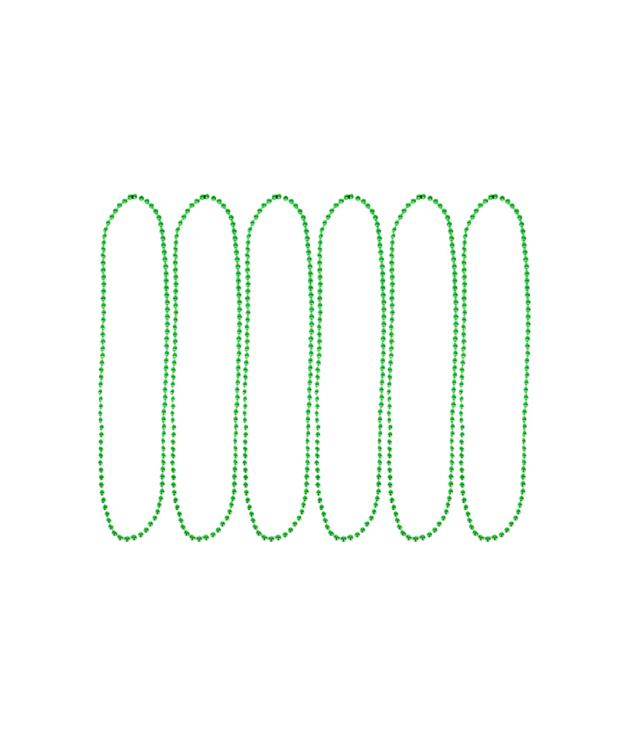 Green Bead Necklaces 78cm 6pk