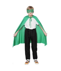 Green Kids Cape & Mask Set