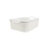 Grey Plastic Rattan Basket 29×22.5x12cm
