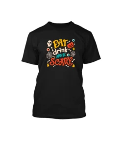 Halloween Design Black T Shirt