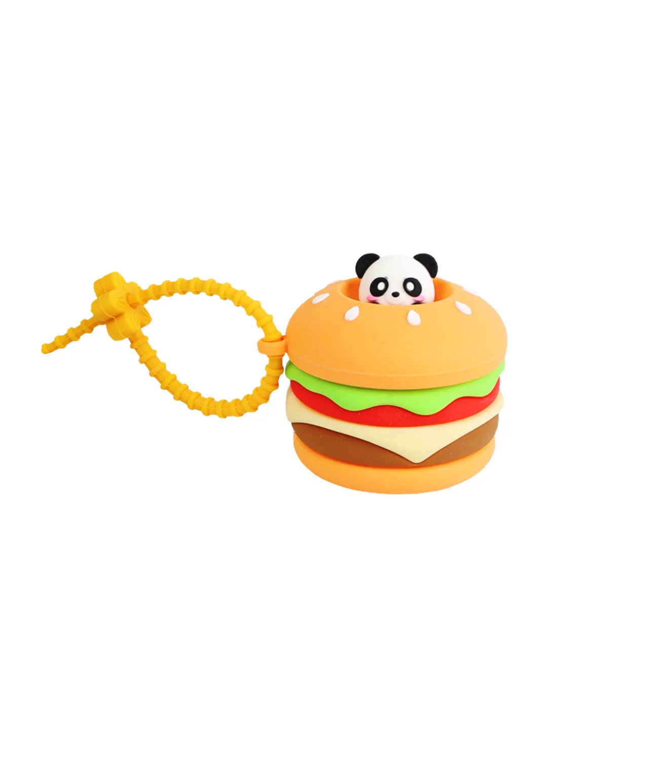 Hamburger With Popup Panda Keychain