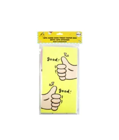Hand Sign Paper Treat Paper Bags With Stickers 10pc