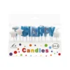 Happy Birthday Candles With Silver Stars Set