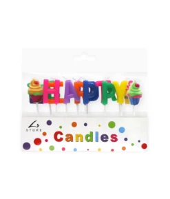Happy Birthday Cupcake Candle Set