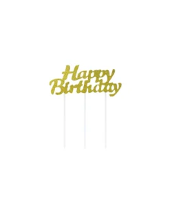 Happy Birthday Gold Cake Topper