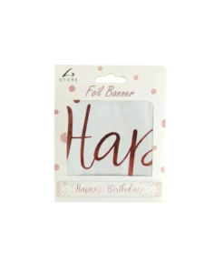 Happy Birthday Rose Gold Foil Banner 12.7cm x 365.8cm